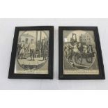 Pair of late 18th / early 19th century engravings of the guillotine