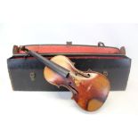 Old violin in case by Wolff Brothers dated 1887