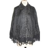 Victorian textiles to include three Victorian black capes, pair of Victorian drawers and a fine