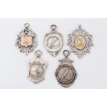 Group of early silver canary of caged bird club medals (5)