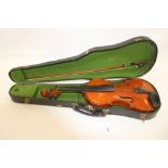 Violin and bow in case