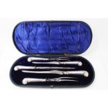 Silver handled Carving set in fitted case