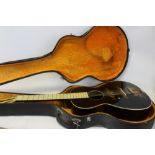 Hamilton, rare 1920's Canadian Decorated Body Acoustic Guitar complete with hard case