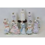 Group of fifteen figures - Royal Worcester, Coalport