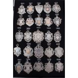 Collection twenty five late Victorian and Edwardian silver watch fobs (25)