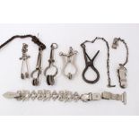 Collection of 8 antique Victorian and later ladies' skirt lifters, including 'Esigrip patent' model,