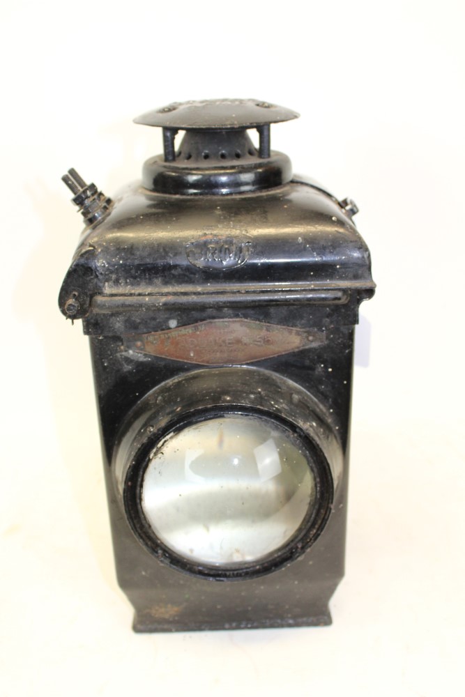 Adlake No 55 black painted railway lamp