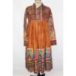 Indian Banjara hand embroidered and mirrored linen women's coat.
