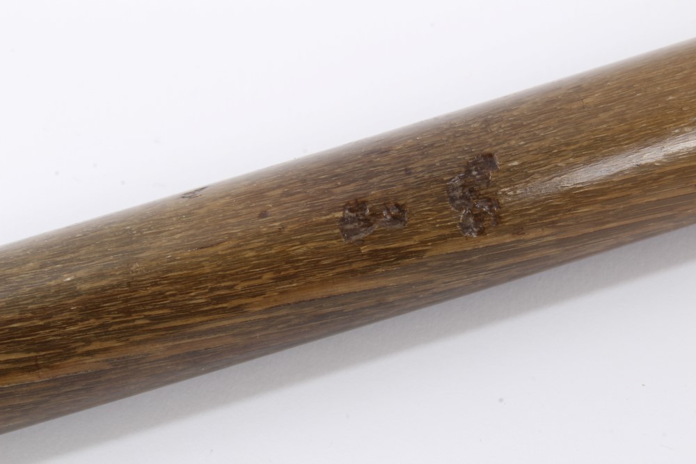 Late 19th/early 20th century Rhino Horn walking stick with metal collar and integral rondel handle, - Image 6 of 7