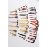 Collection of vintage paste set hair slides