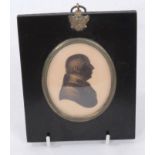 John Field (1772-1848) silhouette on paper depicting bust length portrait of Gentleman