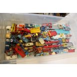 Diecast unboxed selection of Corgi models including lorries, buses, TV related and others