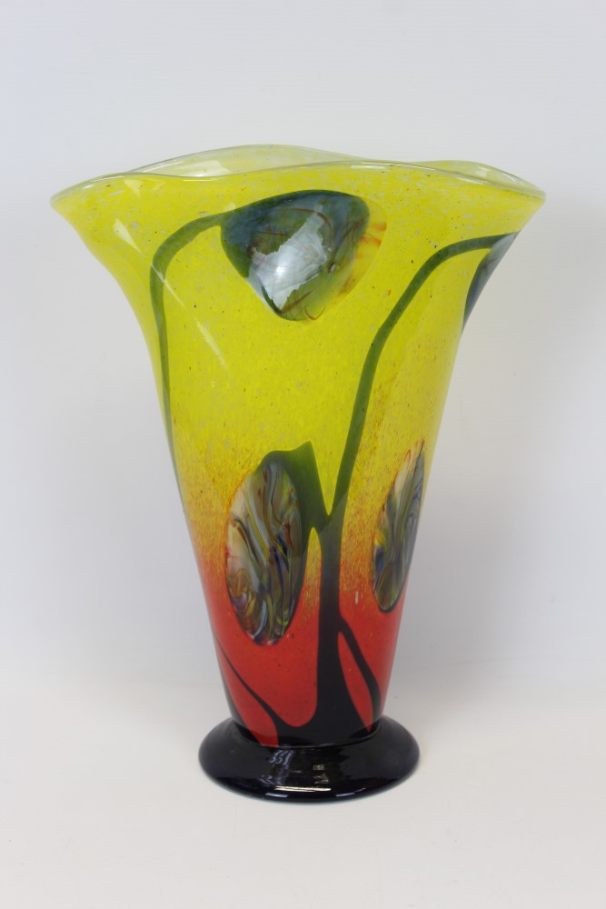 An Art Glass vase (indistinctly signed) 36.5 cm high