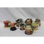 Eight Royal Doulton character jugs - The Elephant Trainer D6841, The Ringmaster D6863, W.G Grace