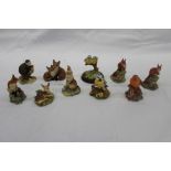 Group of Ten Border Fine Arts sculptures to include Rabbits, Foxes, and birds (all boxed)