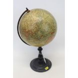 Geographia 8 inch Terrestrial Globe on turned wood stand