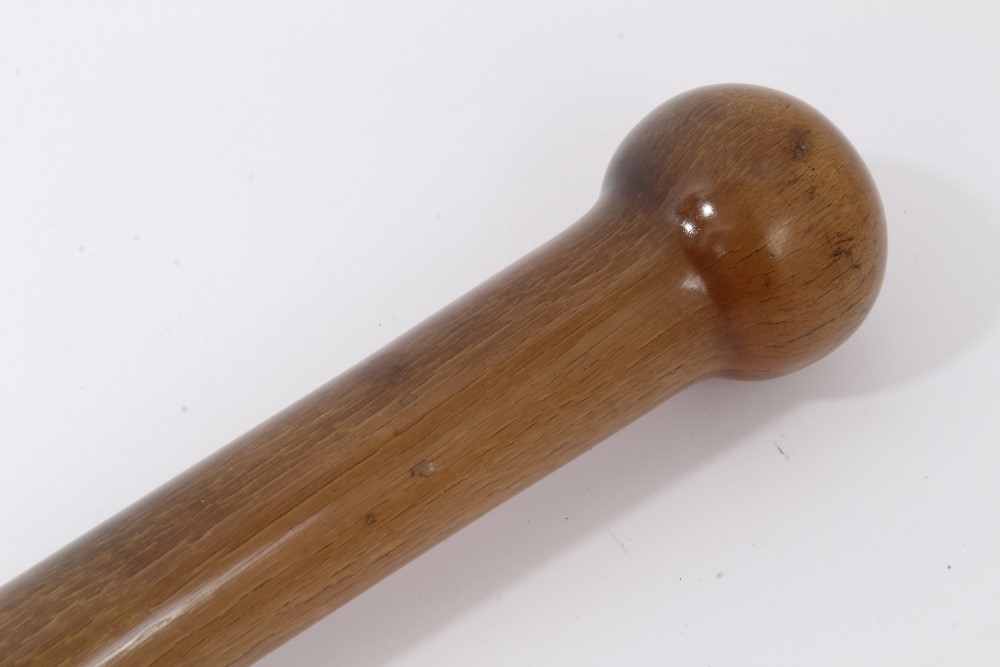 Late 19th/early 20th century Rhino Horn walking stick with metal collar and integral rondel handle, - Image 3 of 7