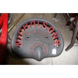 Vintage cast iron tractor seat