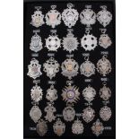 Collection twenty nine Late Victorian and Edwardian silver watch fobs