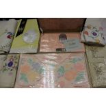 Quantity of Linen including embroidered table cloths, cut out work , crochet lace work, boxed sets