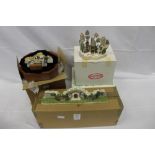 Collection of David Winter cottage ornaments, boxed, to include The Castle Wall, Pershore Mill,