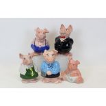 Full set of Five Natwest pigs by Wade