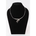 White gold 18ct diamond set necklace