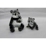 Swarovski crystal Endangered Wildlife models- Pandas, boxed