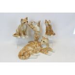 Four various Winstanley cat ornaments of Ginger cats