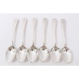 Set six silver teaspoons