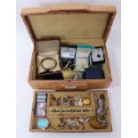 Jewellery box containing mostly silver and white metal jewellery