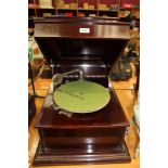 Columbia wind up table top gramophone and a HMV portable gramophone (2)