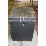 Two early 20th century black painted ballot boxes of cube form