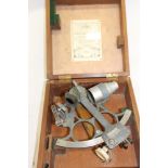 Kelvin Hughes sextant with certificate in original wooden box