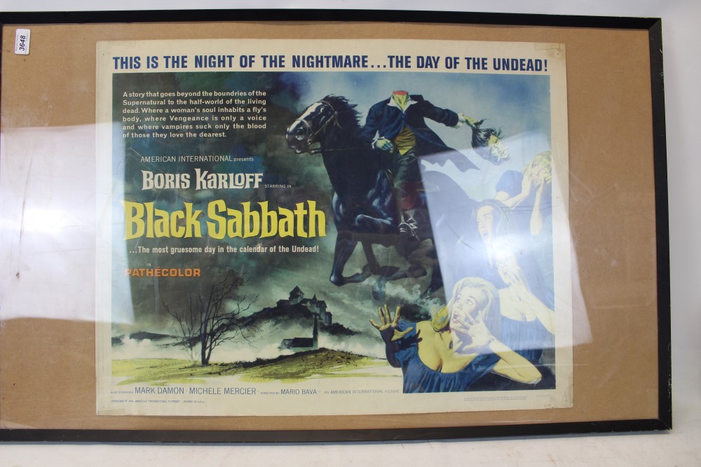 Black Sabbath - original USA half sheet poster 1964 for this classic horror film starring Boris