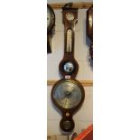 Nineteenth century inlaid mahogany cased barometer/thermometer