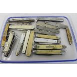 Collection of 19 assorted penknives