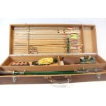 Vintage bow and arrow set in fitted travelling case