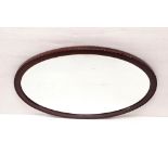 Oval Bevelled Mahogany Overmantle Mirror