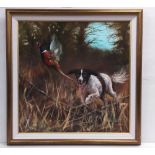 John Fitzgerald Impressive Large Oil On Canvas 'Pointer Rising Pheasant' Dimensions: Including