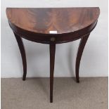 Mahogany Demi Lune Miniature Table Dimensions: 60cm W 30cm D 70cm H