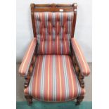 Vict Inlaid Oak Ladys Chair