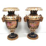 Pair of Gilt Hand Painted Decorative Vases Dimensions: 35cm H x 22cm