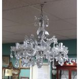 8 Arm Cut Glass Chandelier