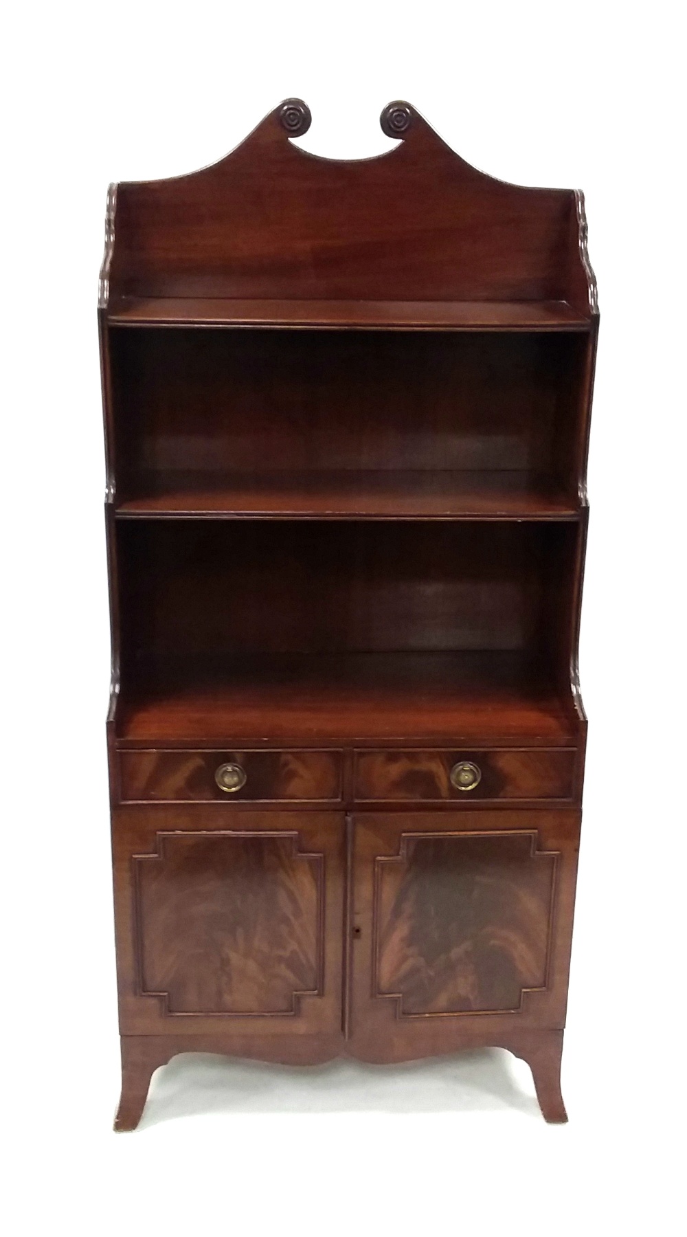 Mahogany Waterfall Bookcase Dimensions: 63cm W 30cm D 135cm H