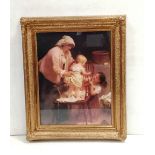 Heavy Gilt Framed Vict Print of Mother & Children Dimensions including frame: 74cm W x 90cm