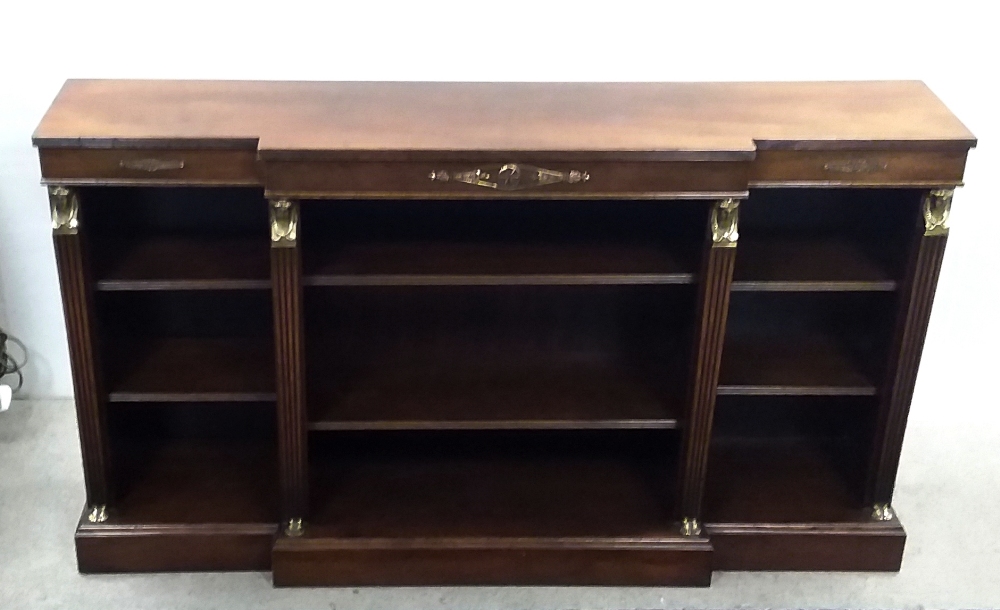 Superb Quality Mahogany Empire Breakfront Open Bookcase Dimensions: 139cm W 30cm D 79cm H