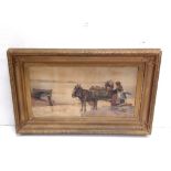 Heavy Gilt Framed Watercolour 'Gathering Sticks' by John Carlane Dimensions including frame: 102cm