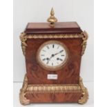 Vict Walnut Ormolu Mount Mantle Clock by Stiffle & Cartier