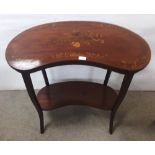 Quality Edw Inlaid Mahogany Kidney Shaped Occasional Table Dimensions: 77cm W 37cm D 72cm H